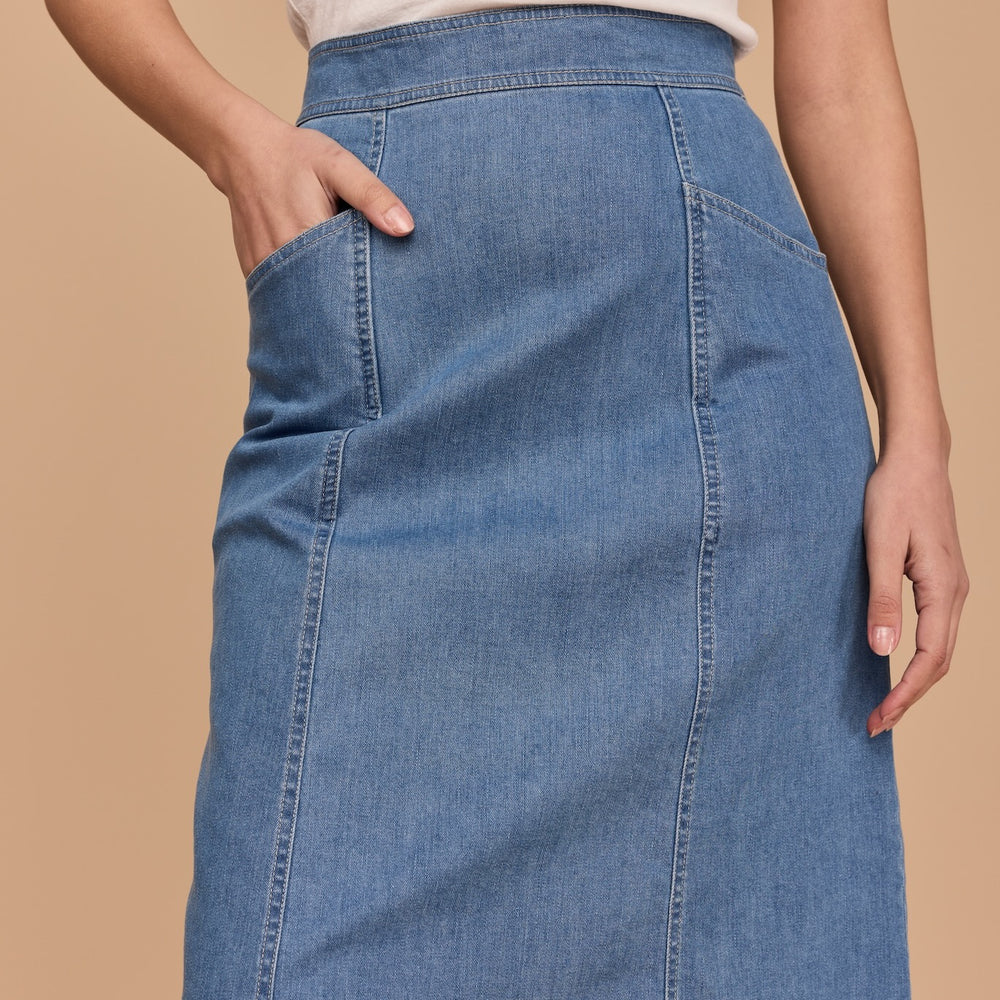 WHOLESALE - DENIM A-line Skirt (Light Vintage Wash)