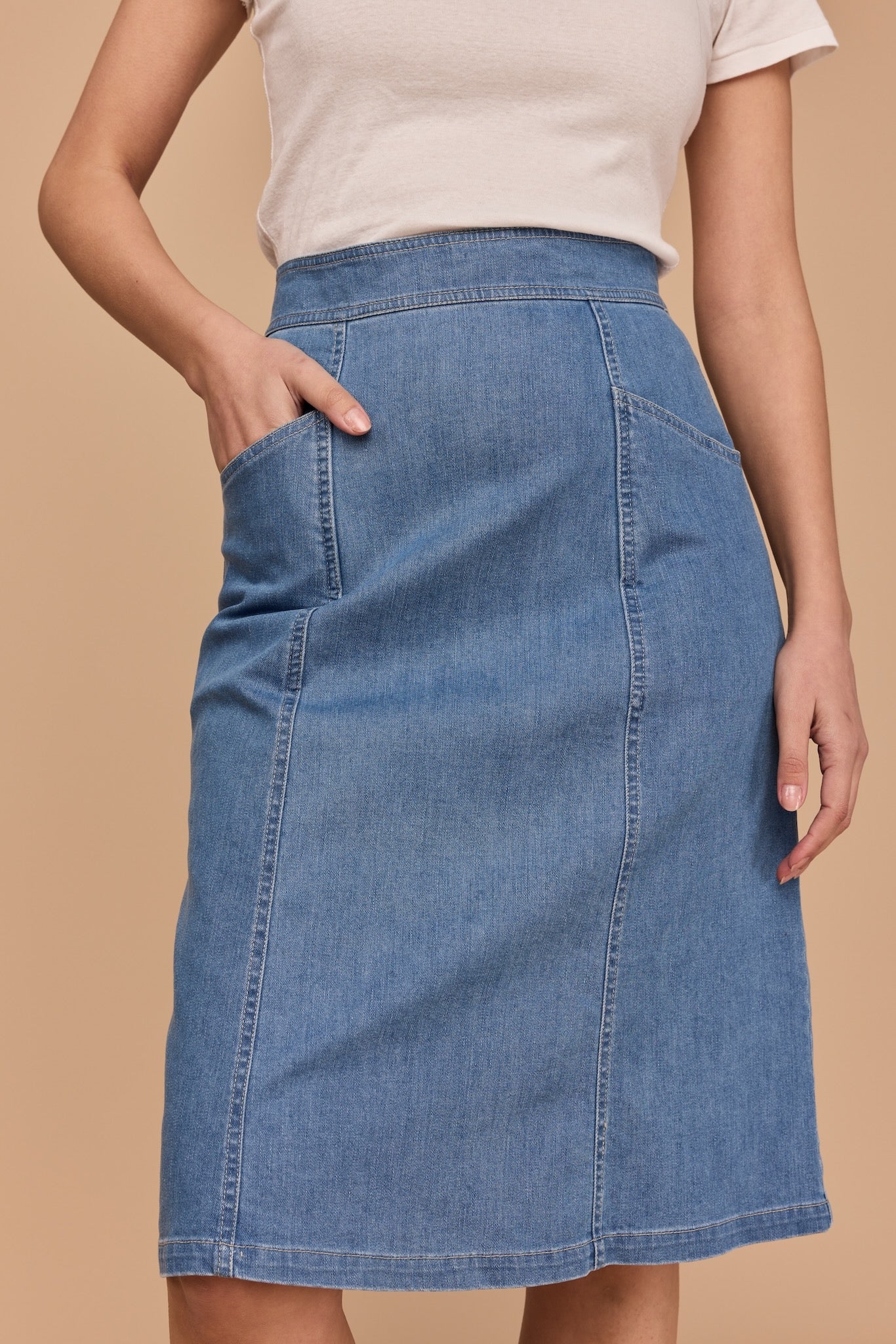 WHOLESALE - DENIM A-line Skirt (Light Vintage Wash)