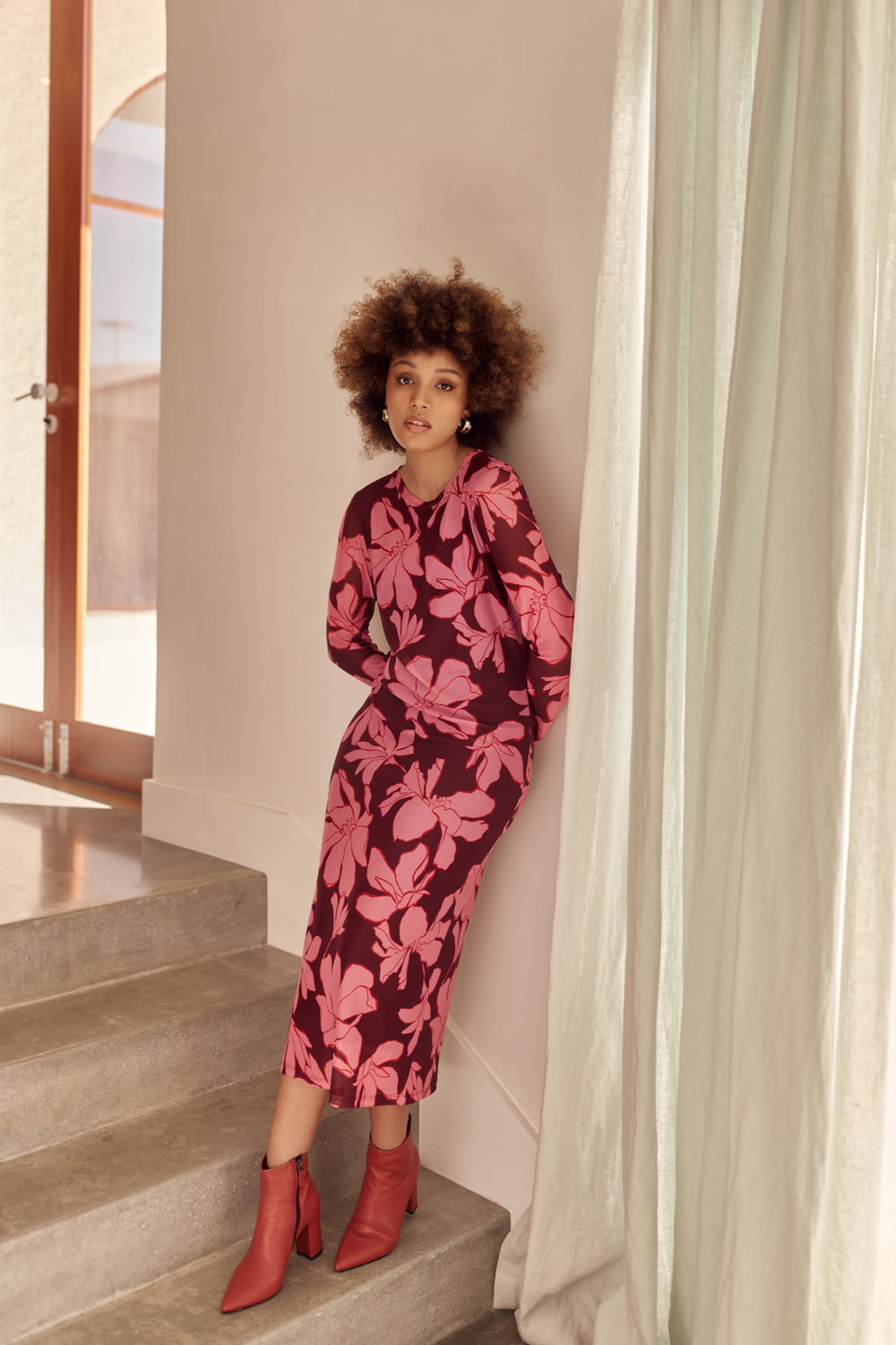 MAGNOLIA Long Sleeve Mesh Dress