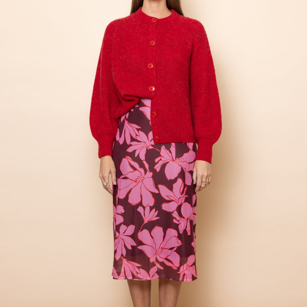 
                      
                        RED Chunky Knit Cardigan
                      
                    