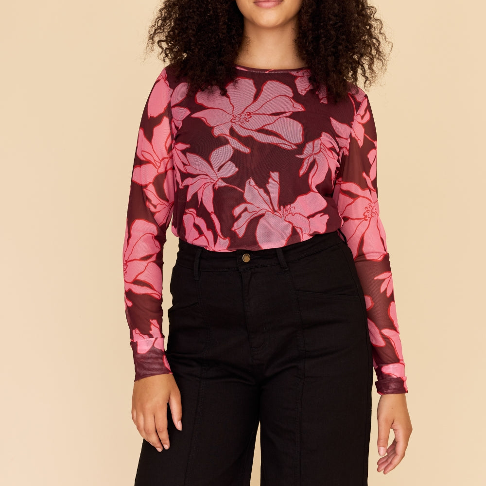 
                      
                        MAGNOLIA Mesh Long Sleeve Top
                      
                    