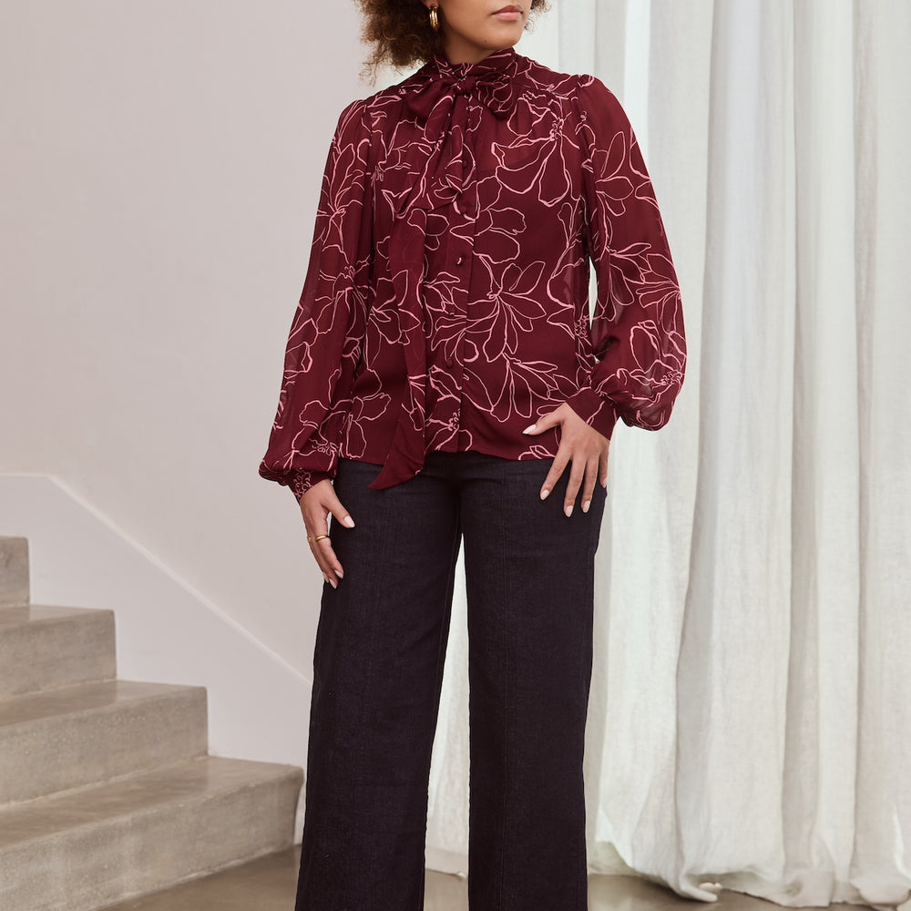 
                      
                        MAGNOLIA Tie Neck Blouse
                      
                    