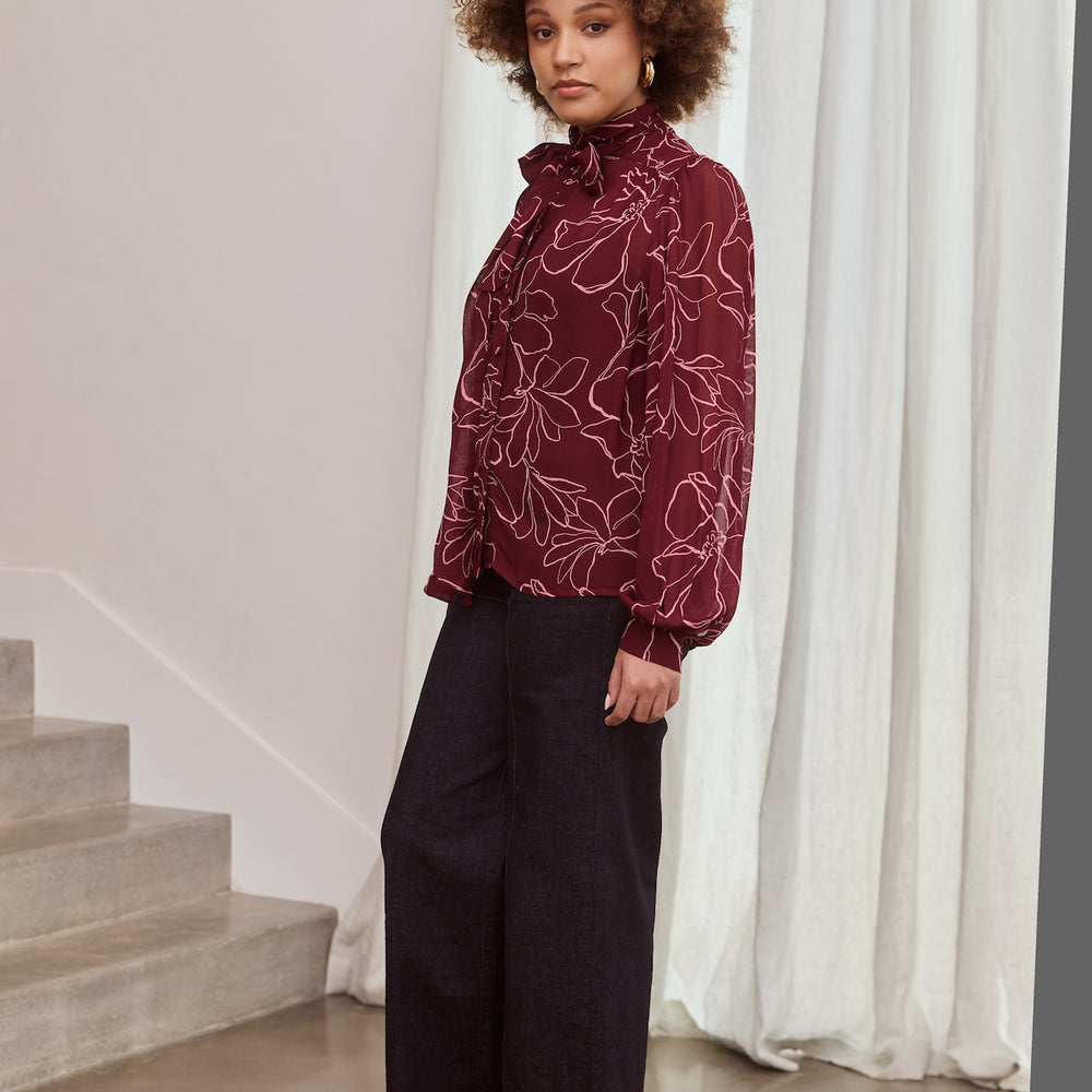 
                      
                        MAGNOLIA Tie Neck Blouse
                      
                    