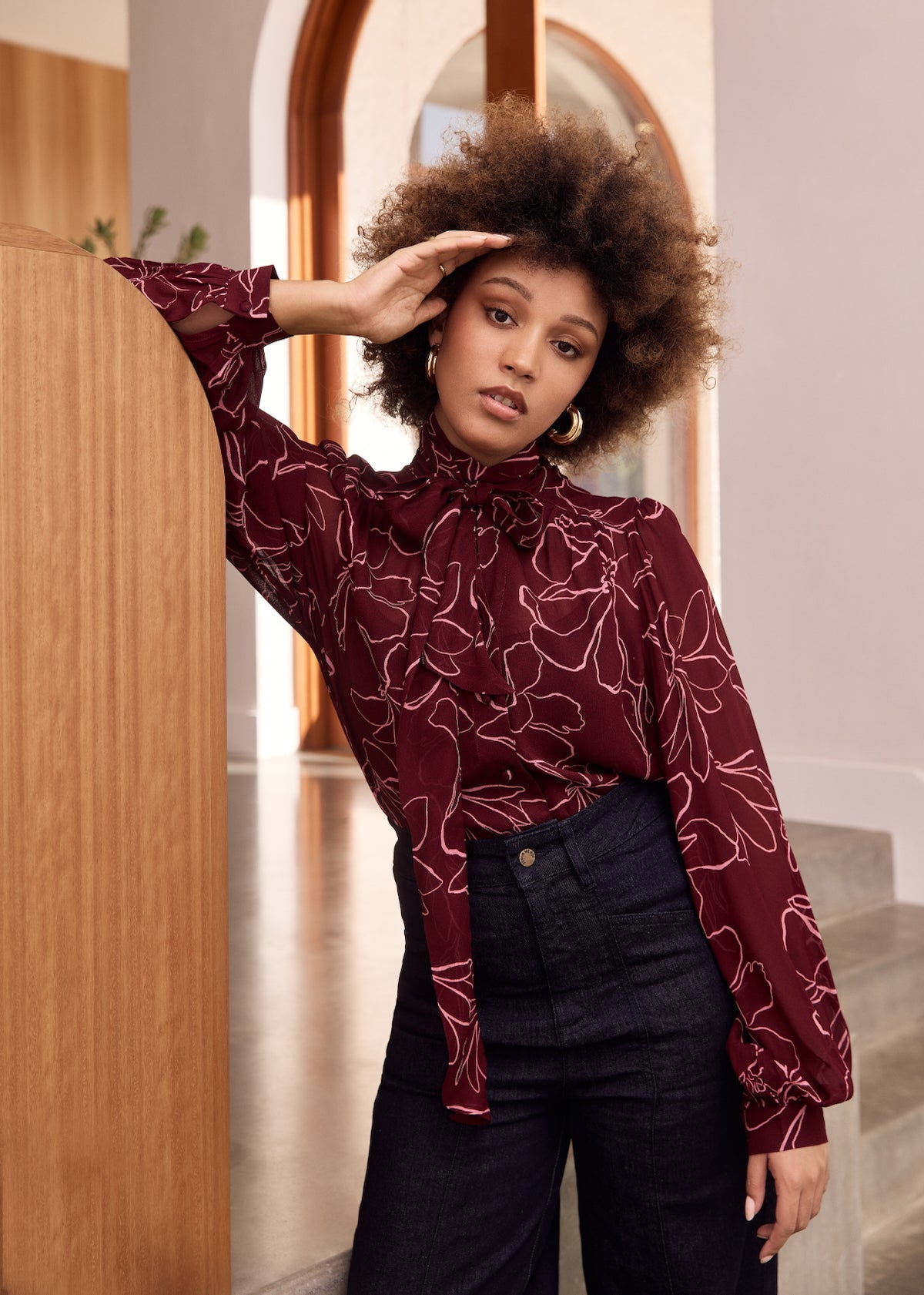 MAGNOLIA Tie Neck Blouse