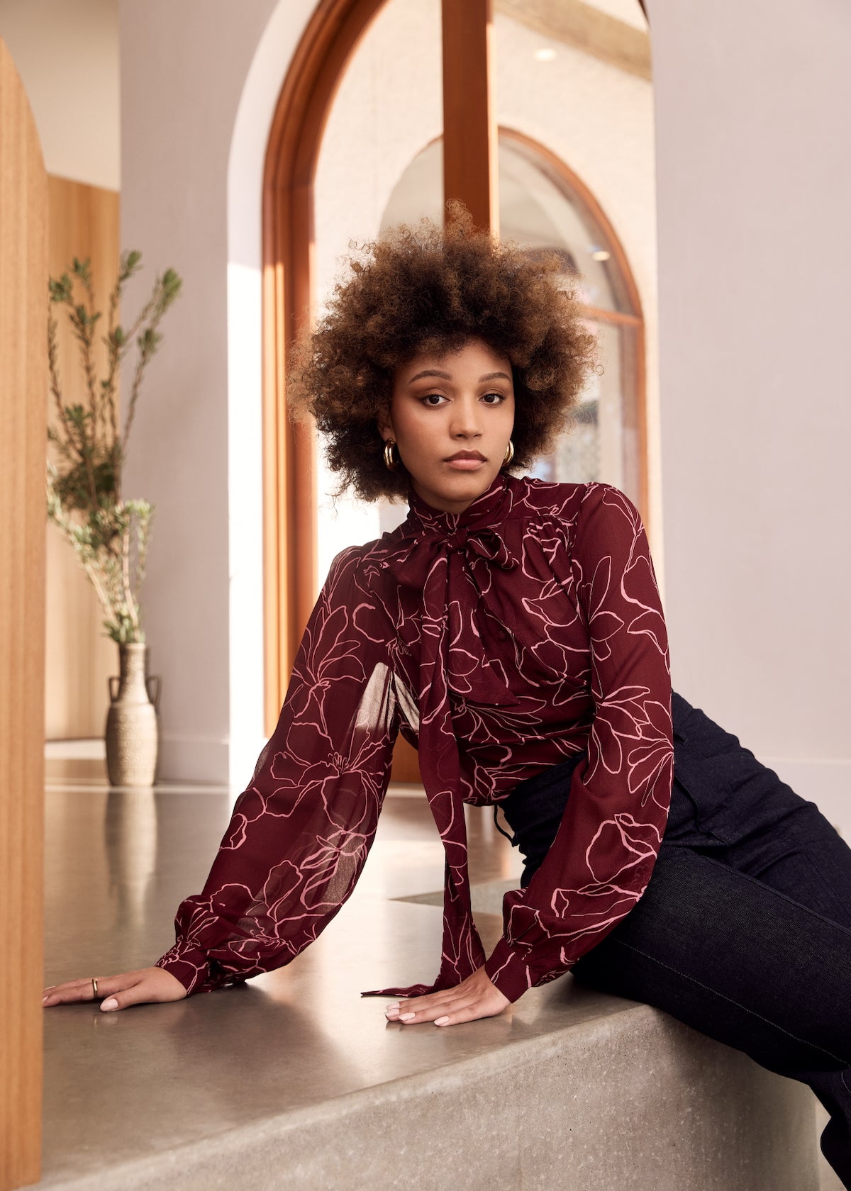 MAGNOLIA Tie Neck Blouse