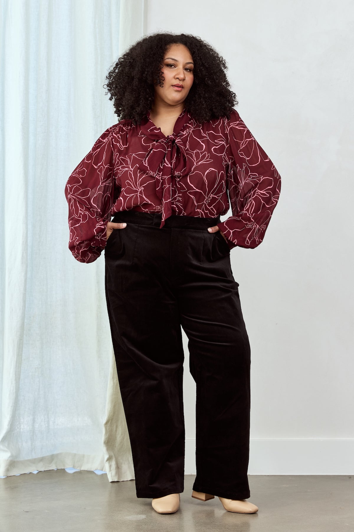 MAGNOLIA Tie Neck Blouse
