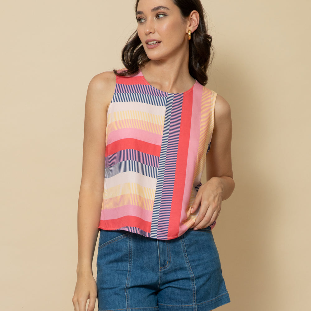 
                      
                        MIAMI STRIPE Sleeveless Top
                      
                    