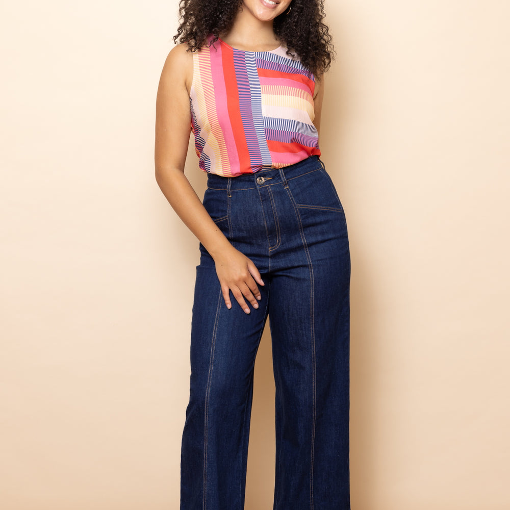 
                      
                        MIAMI STRIPE Sleeveless Top
                      
                    