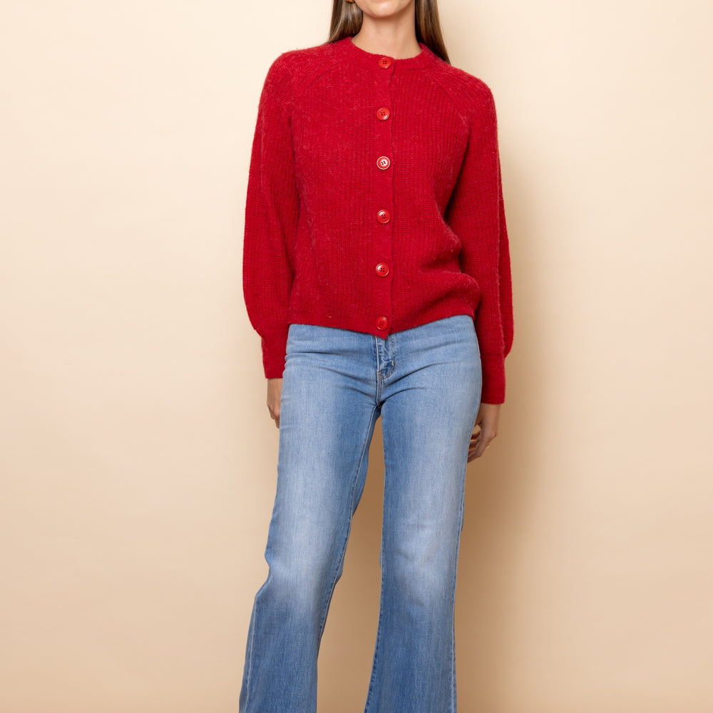 
                      
                        RED Chunky Knit Cardigan
                      
                    