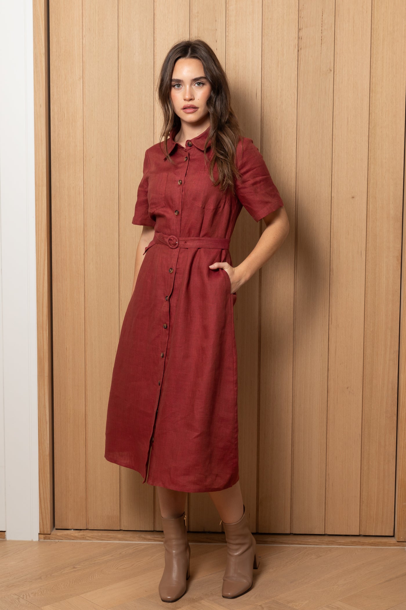 Rust t shirt dress on sale