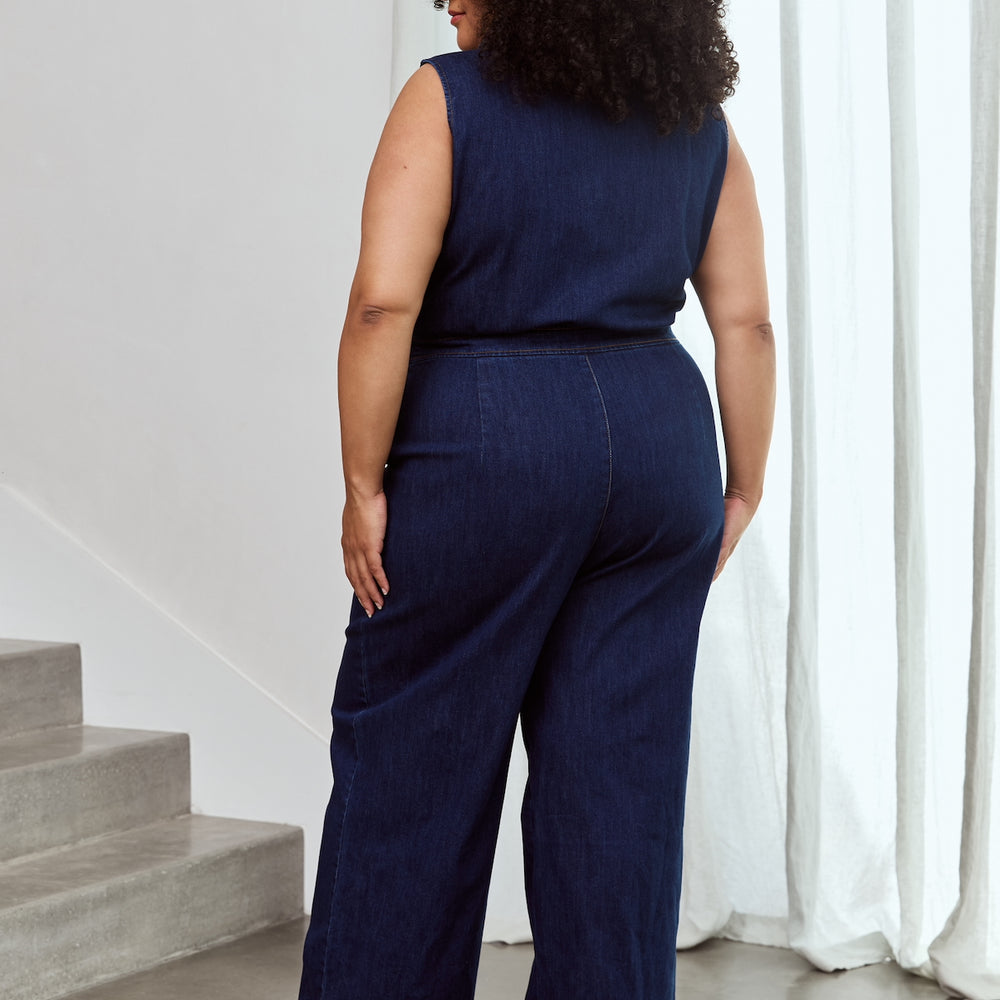 
                      
                        SLEEVELESS Denim Freestyler Jumpsuit
                      
                    