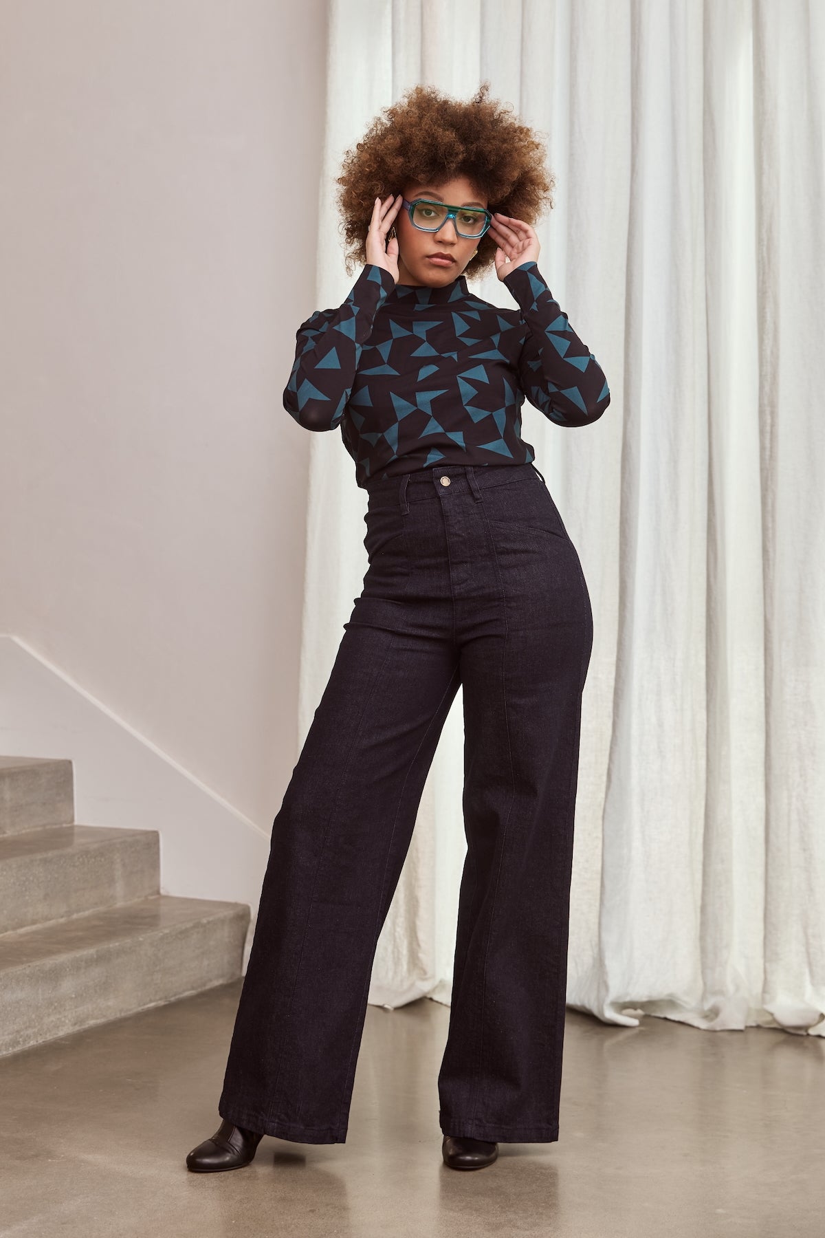 WHOLESALE - DARK INDIGO Denim High Waisted Jeans