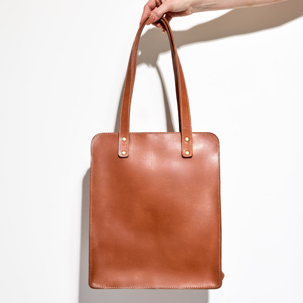 LET ME WORK IT Tote Bag by Byrd Studio - Toffee Tan Leather