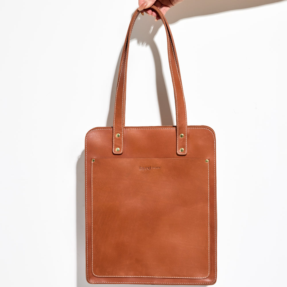 LET ME WORK IT Tote Bag by Byrd Studio - Toffee Tan Leather