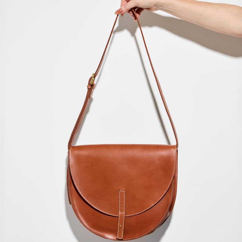 NEW MOON Saddle Bag By Byrd Studio - Toffee Tan Leather