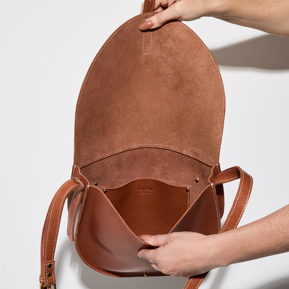 
                      
                        NEW MOON Saddle Bag by Byrd Studio - Licorice Black Leather
                      
                    