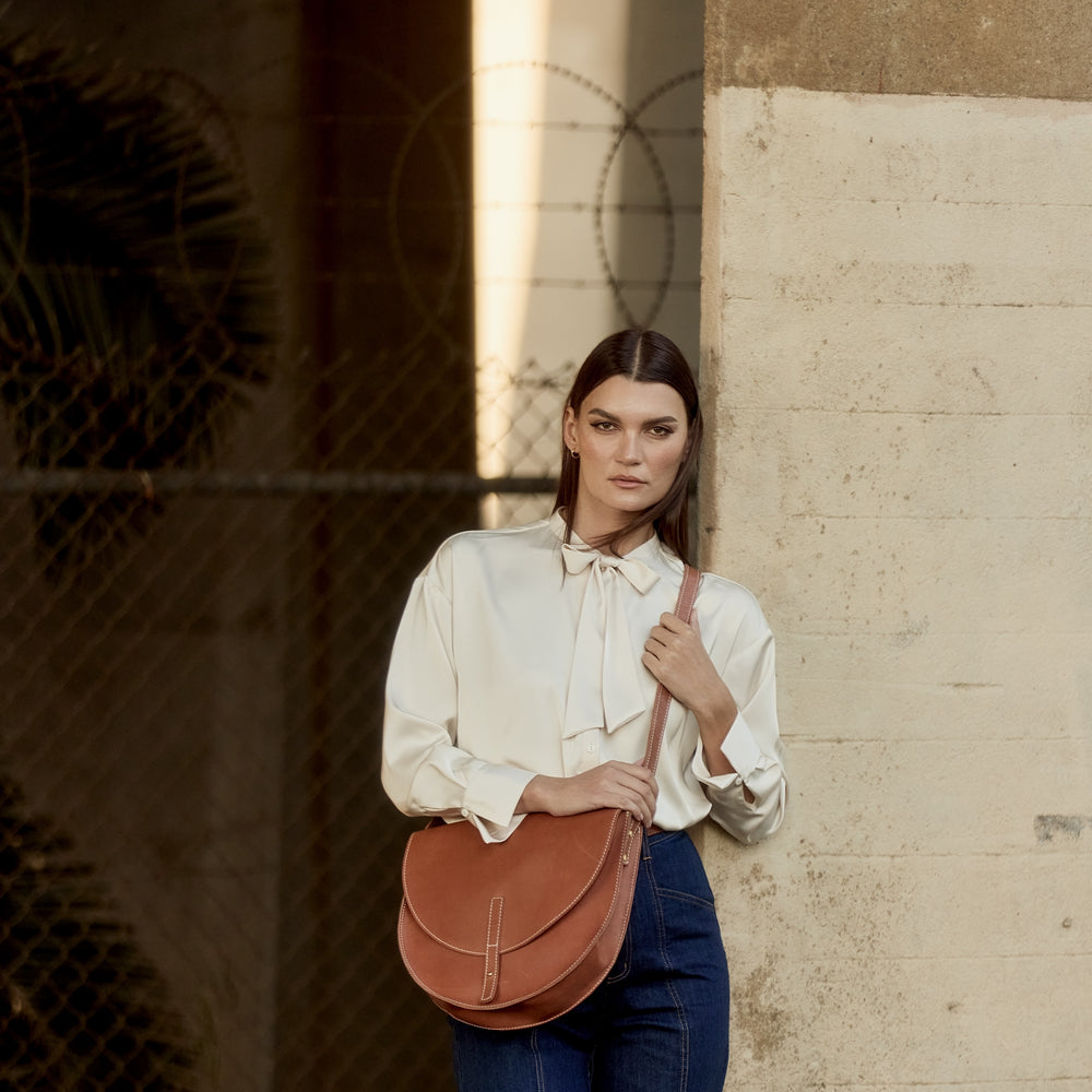 
                      
                        NEW MOON Saddle Bag By Byrd Studio - Toffee Tan Leather
                      
                    