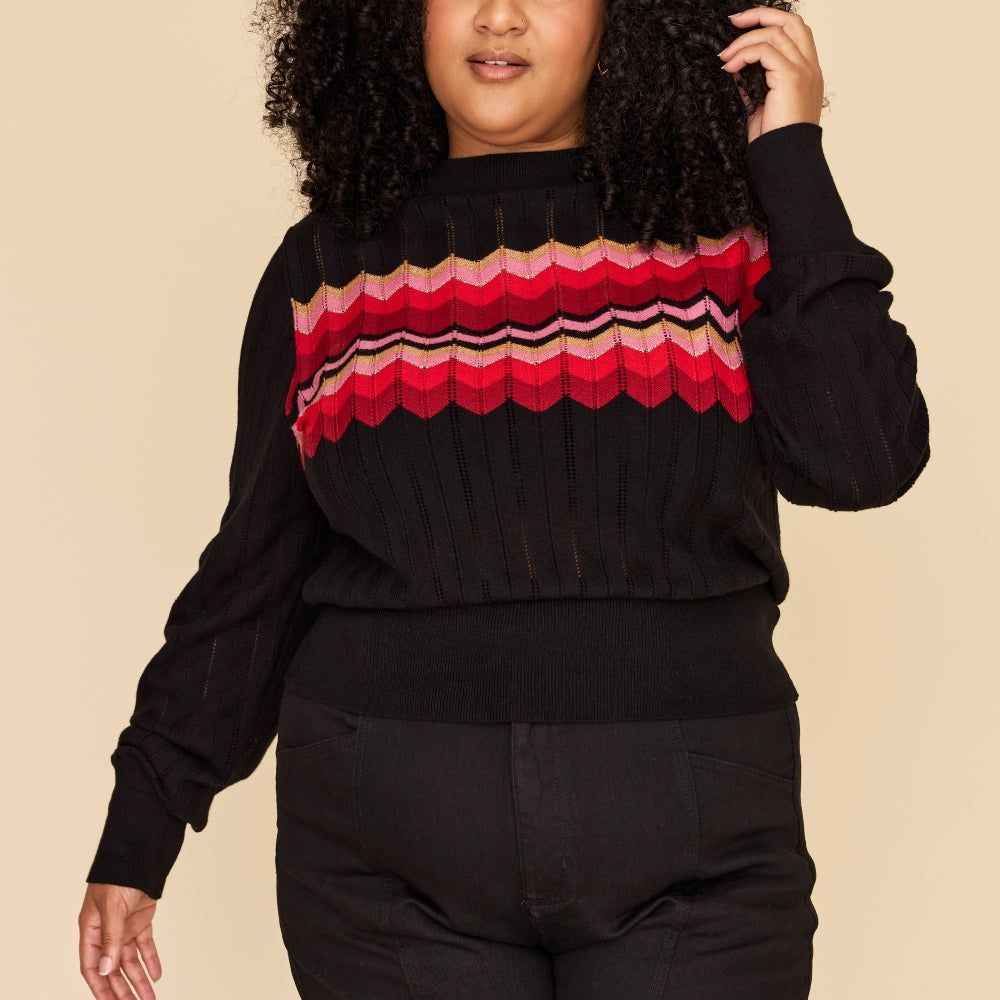 
                      
                        ZIG ZAG Cotton Cashmere Pointelle Knit Jumper
                      
                    