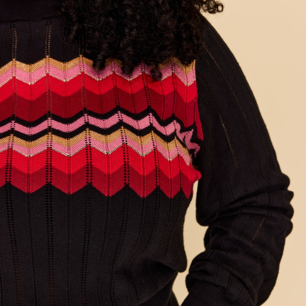 
                      
                        ZIG ZAG Cotton Cashmere Pointelle Knit Jumper
                      
                    