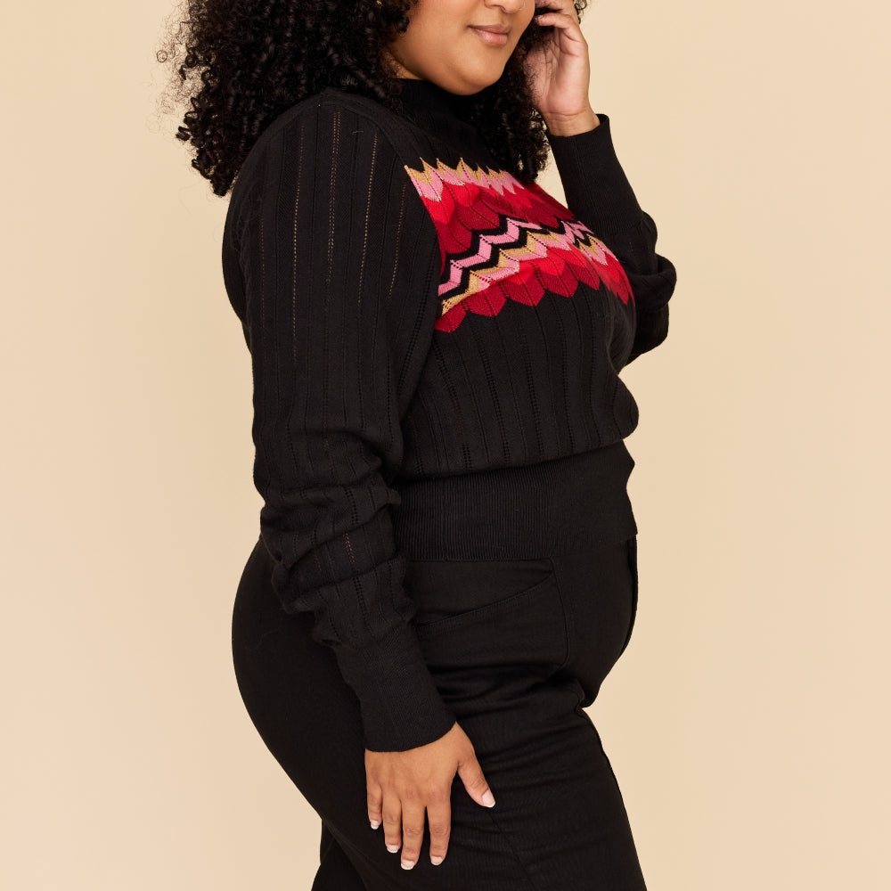 
                      
                        ZIG ZAG Cotton Cashmere Pointelle Knit Jumper
                      
                    
