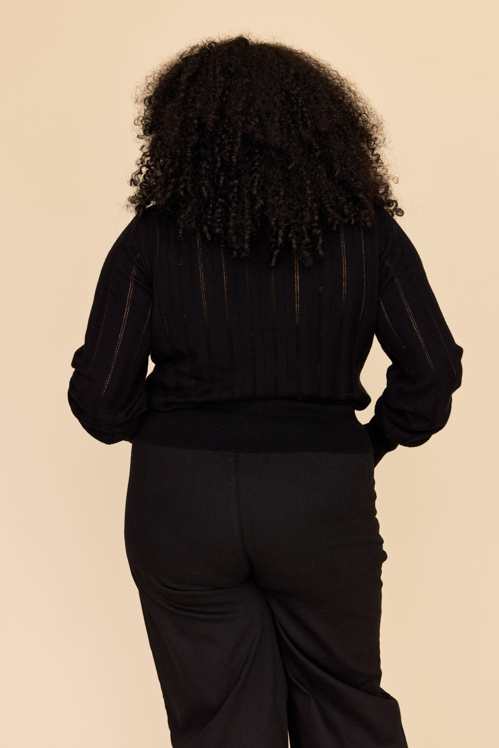 ZIG ZAG Cotton Cashmere Pointelle Knit Jumper