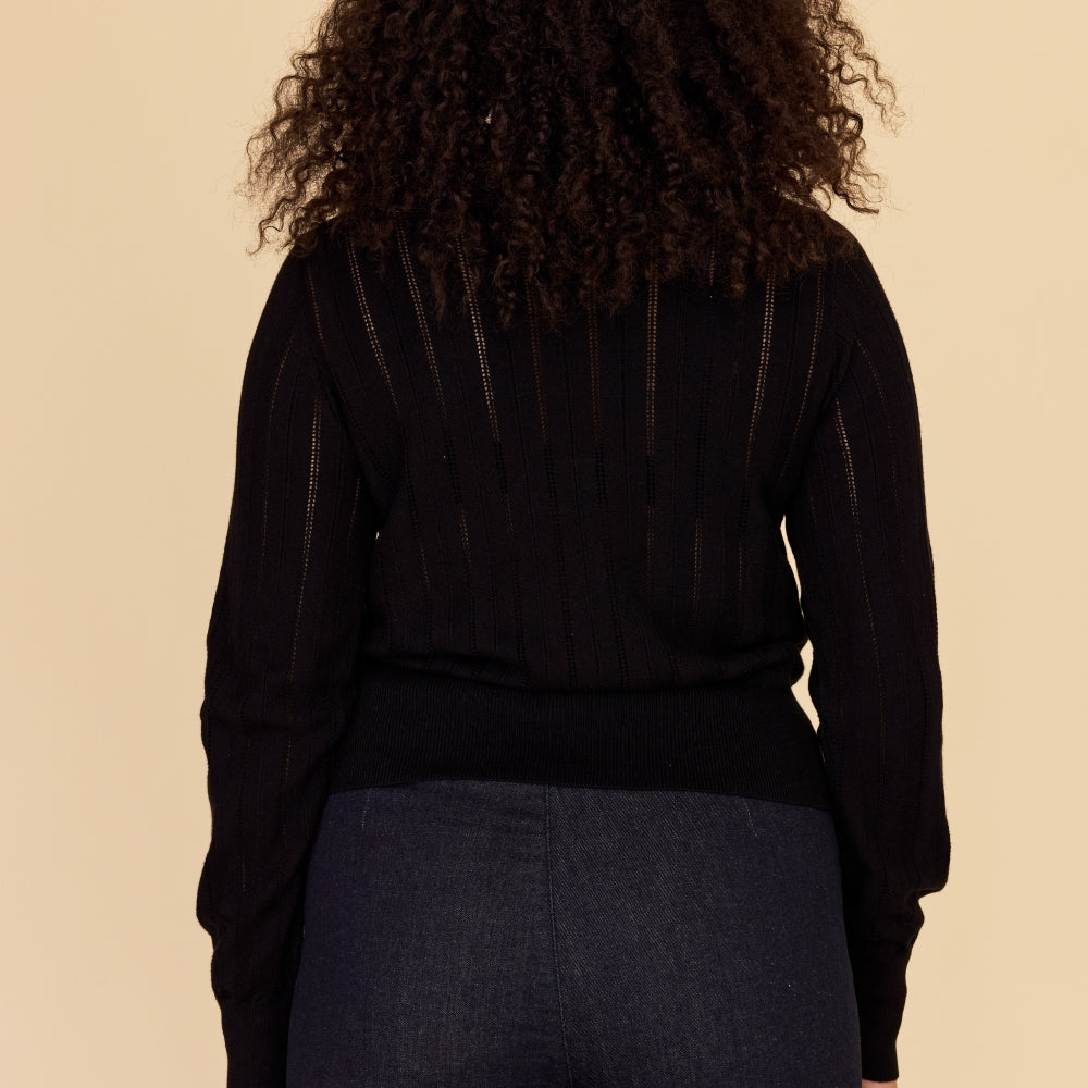 
                      
                        ZIG ZAG Cotton Cashmere Pointelle Knit Jumper
                      
                    
