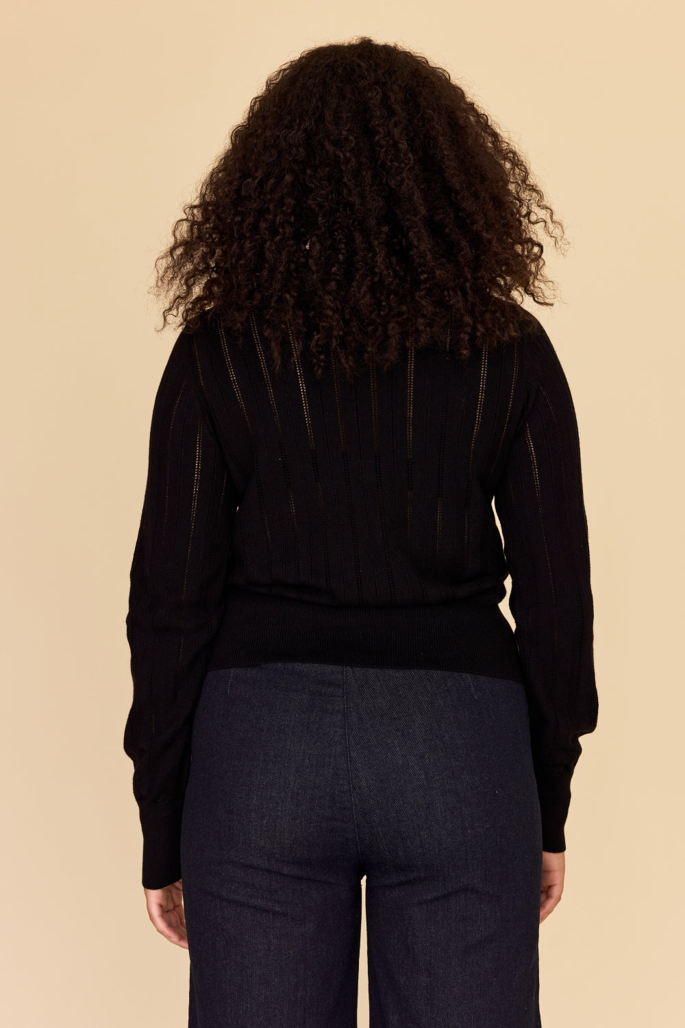 ZIG ZAG Cotton Cashmere Pointelle Knit Jumper