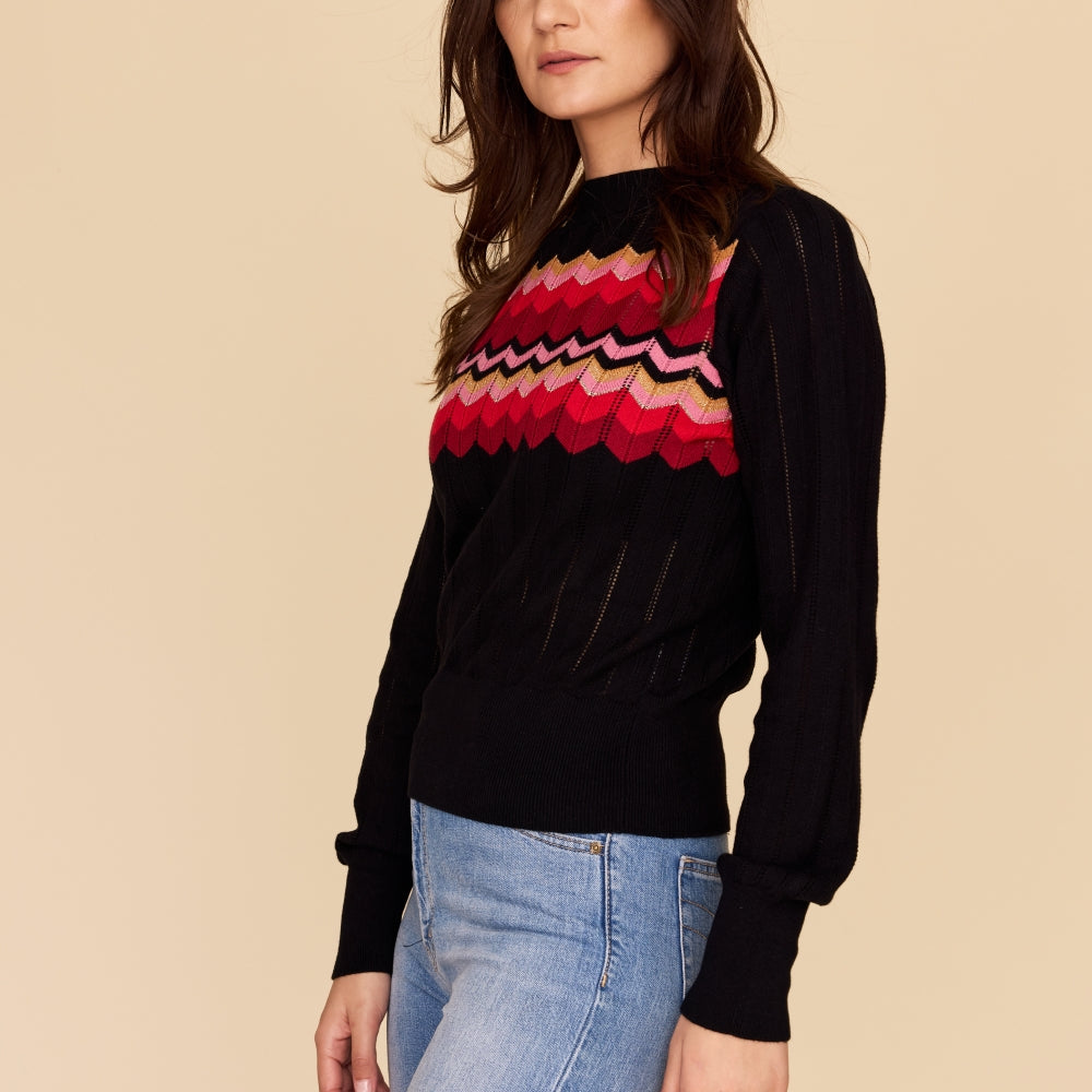 
                      
                        ZIG ZAG Cotton Cashmere Pointelle Knit Jumper
                      
                    