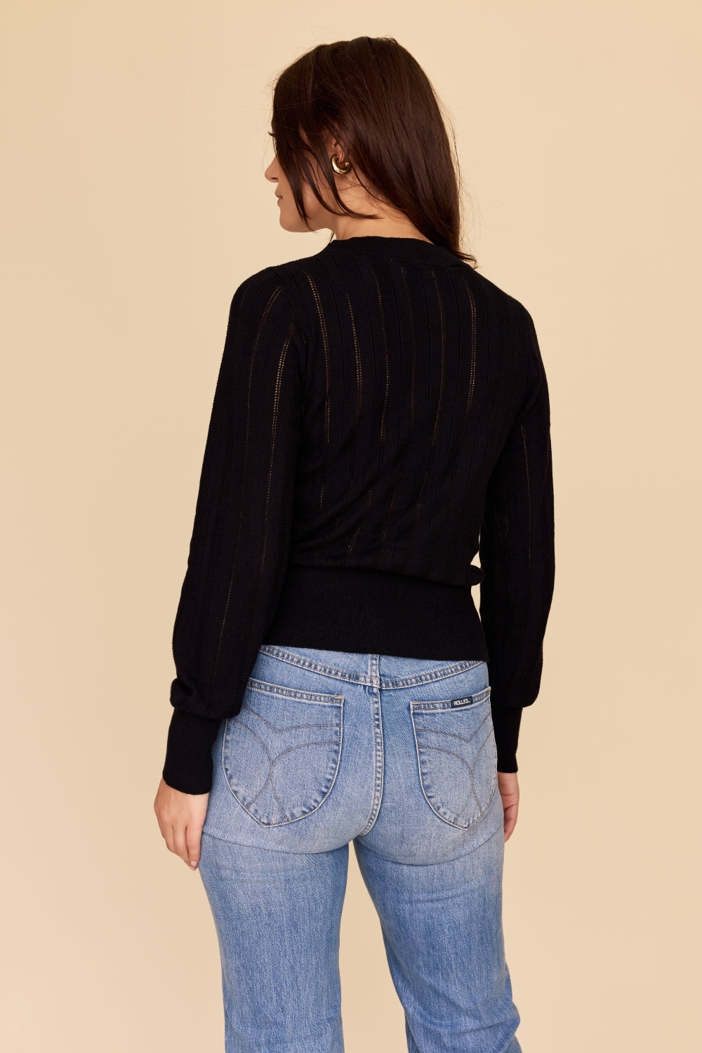 ZIG ZAG Cotton Cashmere Pointelle Knit Jumper