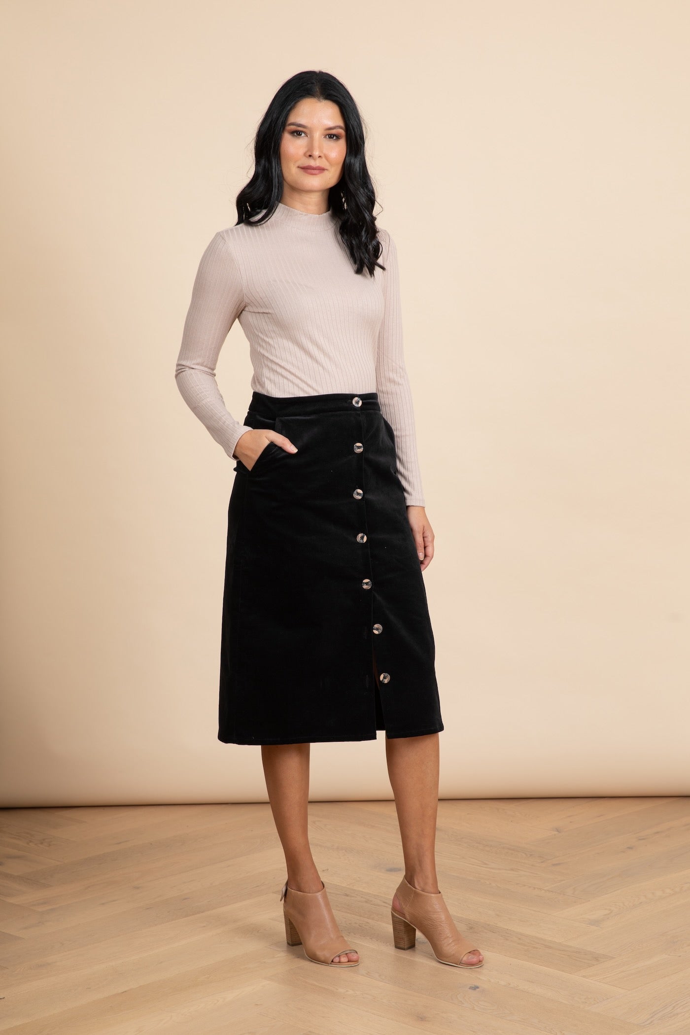 Velvet Midi Pocket Skirt – Frock Me Out - Main Image