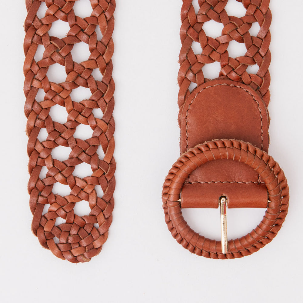 WEAVE NICKS Tan Leather Belt
