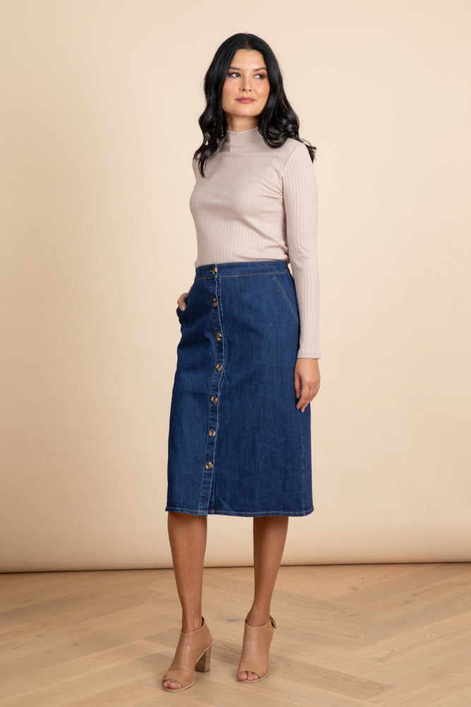 
                  
                    WHOLESALE - Denim Midi Pocket Skirt
                  
                