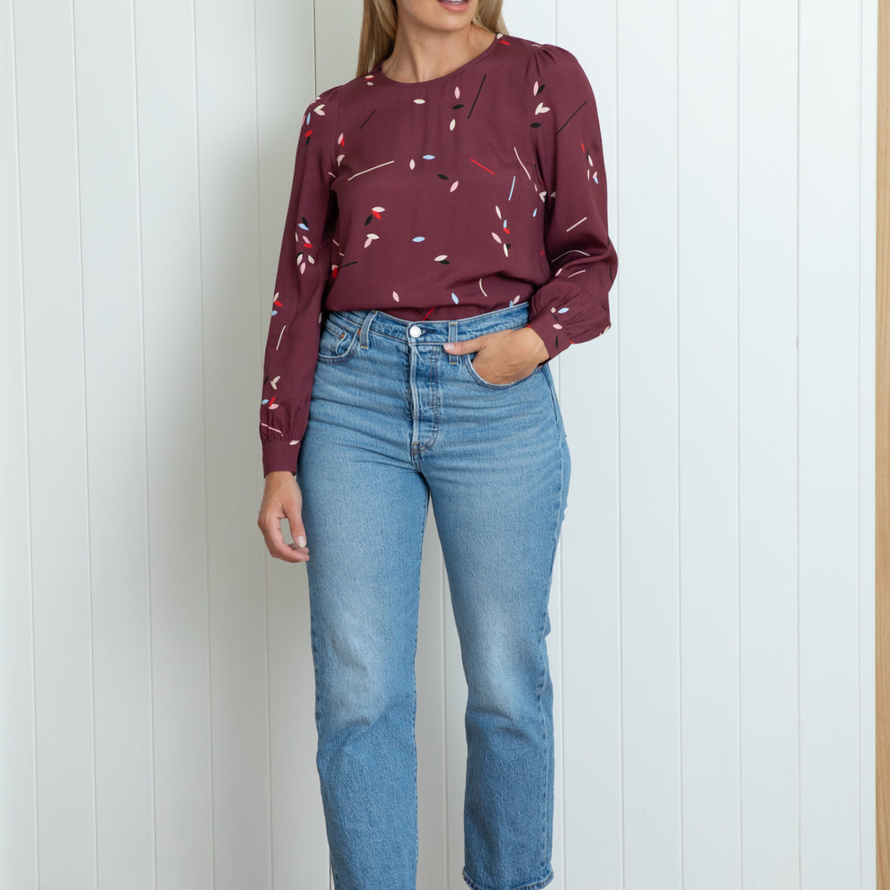 FALLEN LEAVES Bell Sleeve Top