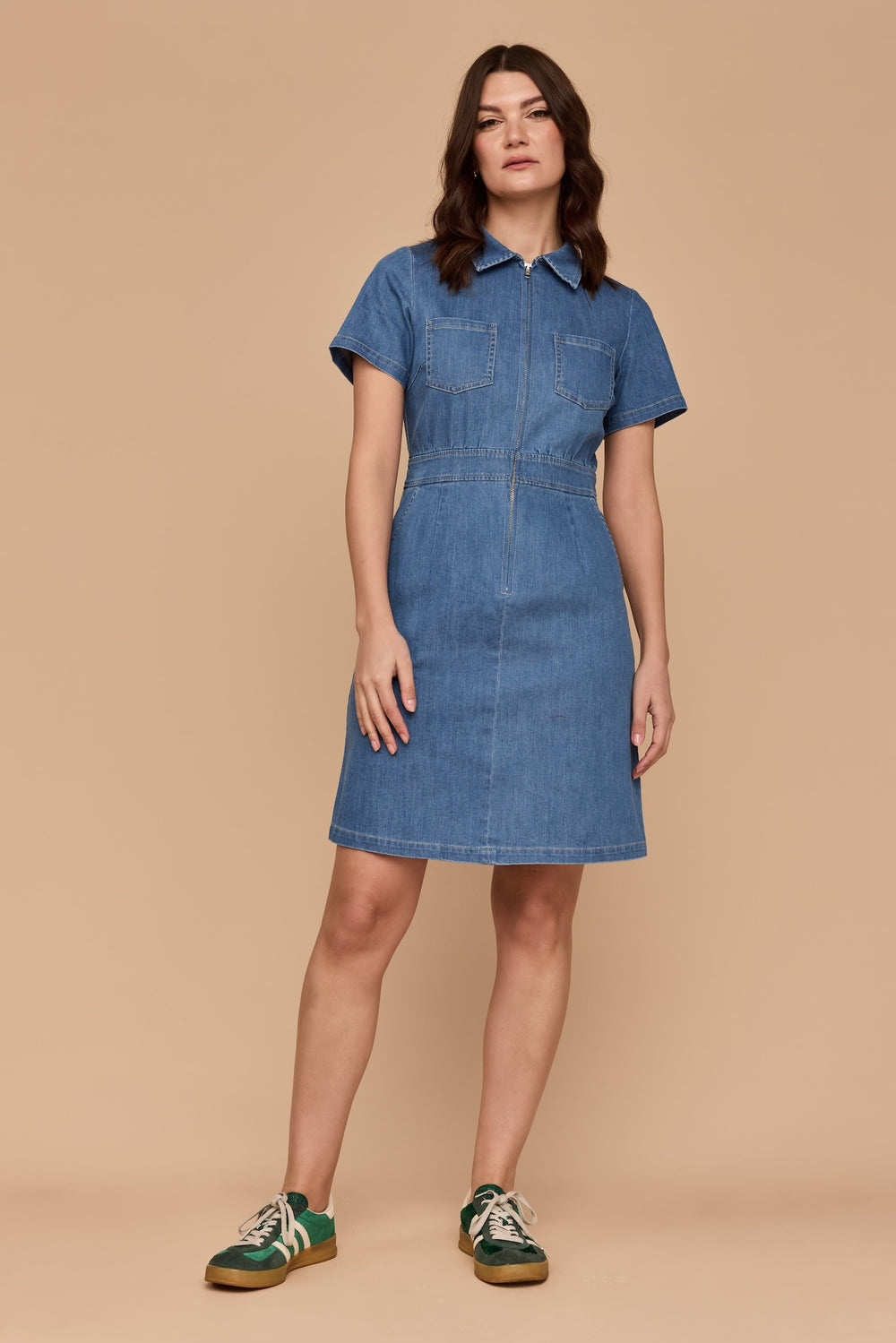 WHOLESALE - DENIM Zip It Good Dress (Light Vintage Wash)