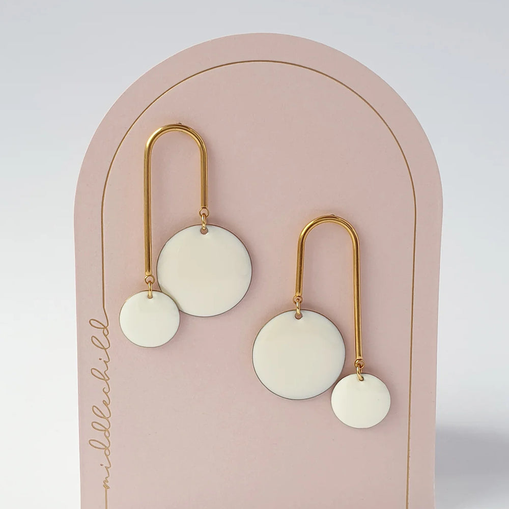 Bubbles Earrings in White by Middle Child