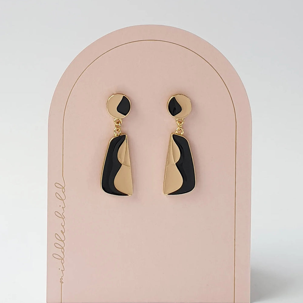 Sashay Earrings in Black by Middle Child