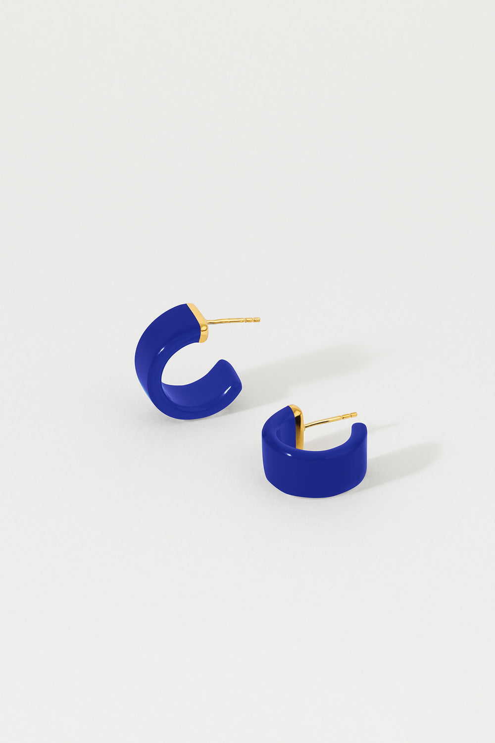Huggies Earrings - INDIGO & Gold Plate