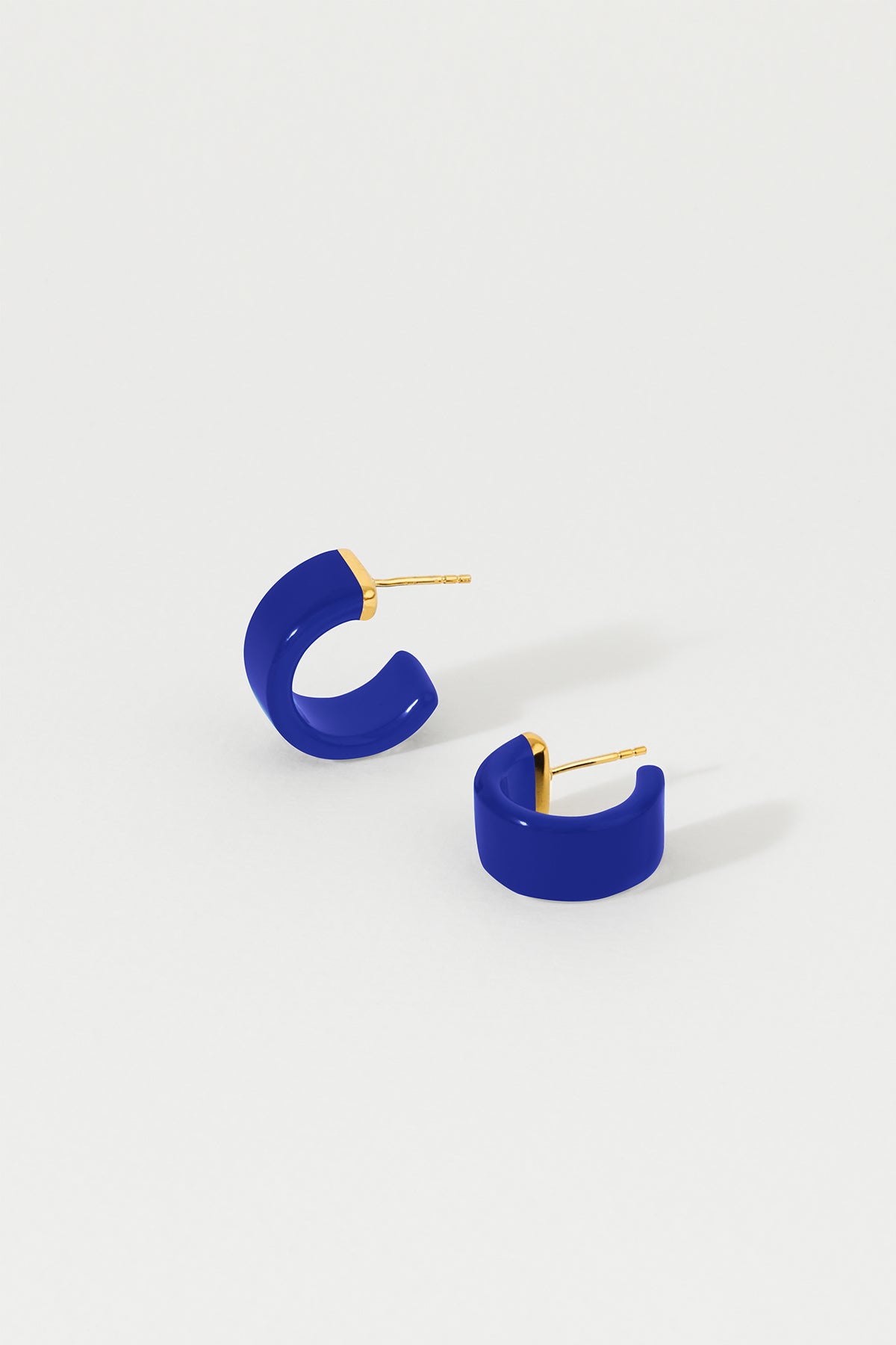 Huggies Earrings - INDIGO & Gold Plate