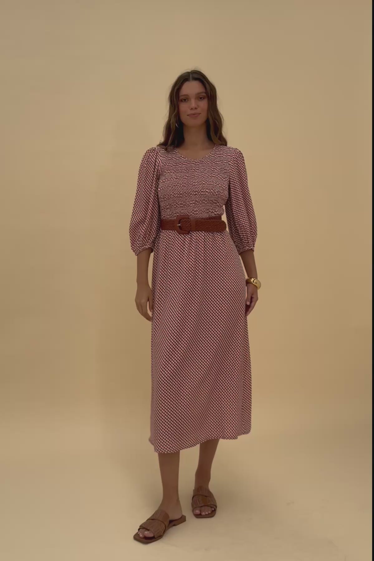 Woman wearing Tessellated Shirr Thing Dress