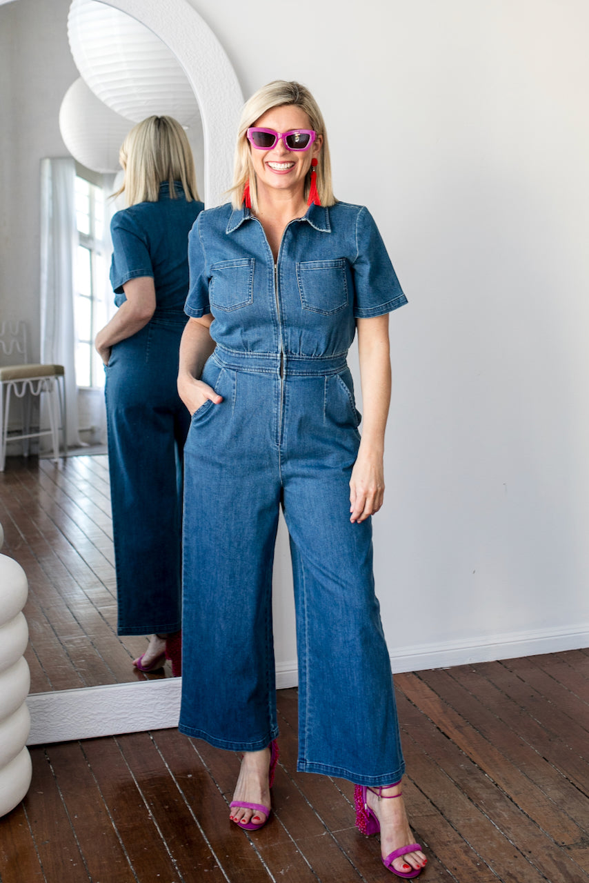 Denim Freestyler Jumpsuit - Vintage Wash – Frock Me Out